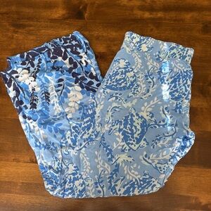 Lilly Pulitzer Blue Palazzo 100% Rayon Pants‎ Size S